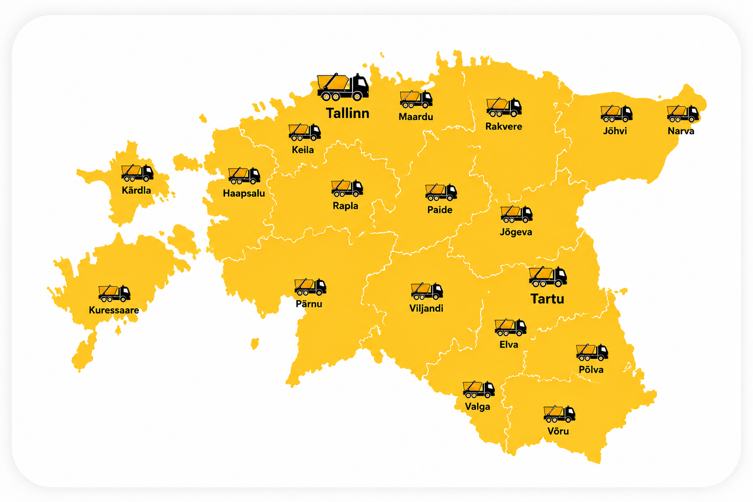 Prügivedu Tallinnas Prügivedu Tallinnas ja teeninduspiirkonnad Eestis
